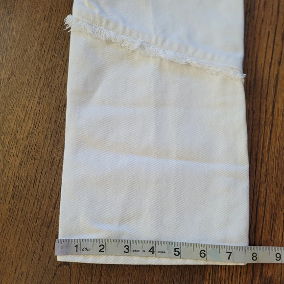 Tommy Hilfiger RARE Vintage 90's White Straight Jeans with Fringe Size Junior 9 - Picture 9 of 11